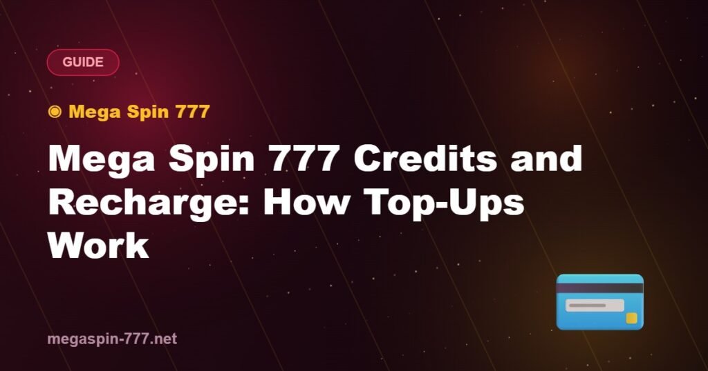 Mega Spin 777 Credits and Recharge: How Top-Ups Work